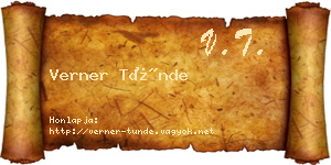 Verner Tünde névjegykártya