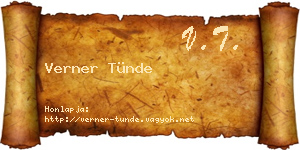 Verner Tünde névjegykártya